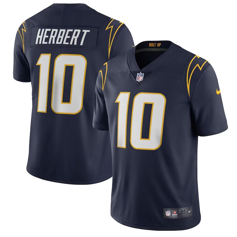 Men Los Angeles Chargers #10 Justin Herbert Nike Navy Vapor Limited NFL Jersey